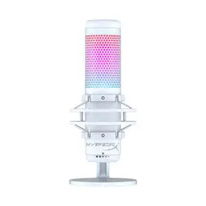 HyperX QuadCast S RGB USB Condenser Microphone with Shock Mount and Pop Filter for Gaming, Streaming, Podcasts, White